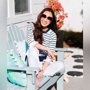 Lilly Pulitzer NWT Dasha Sweater Coastal Blue Stripe $108 Size XS,M,L,XL